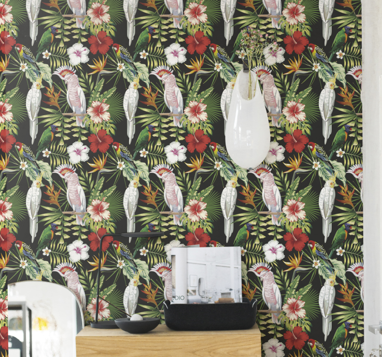 Tier Tapete Helle farbe papageien - TenStickers