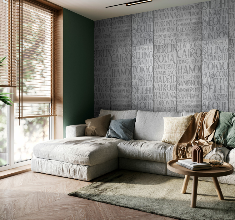 Buchstaben Tapete global City Names Typography - TenStickers