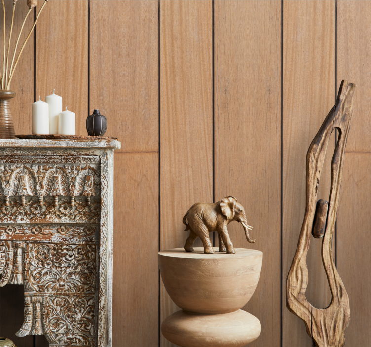 Tapete Holzoptik Mahagoniplatten im holzstil - TenStickers