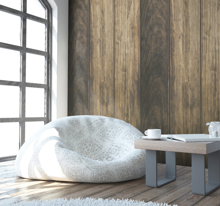 Tapete Holzoptik zeitgemäßer Wohnraum - TenStickers