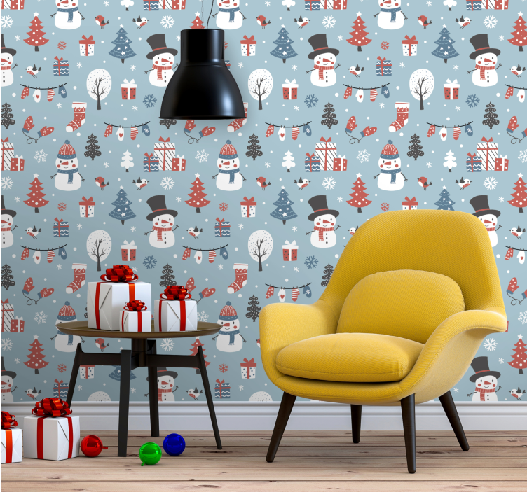 Weihnachtstapete festliches saisonales muster - TenStickers