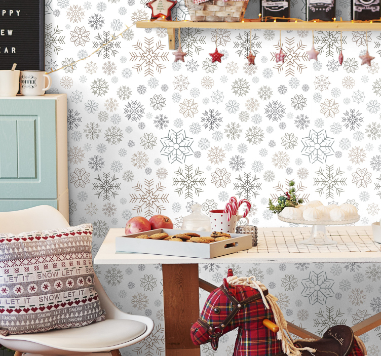 Weihnachtstapete schneeflocken-winter-charme - TenStickers