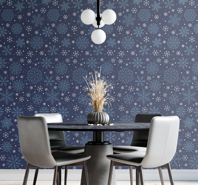 Weihnachtstapete schneeflockenmuster - TenStickers